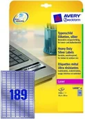 Pozostałe akcesoria dla plastyków - Avery Zweckform Etykiety Heavy Duty srebrne 25,4 x 10 mm, 189 etykiet/a4 ZW050 - miniaturka - grafika 1