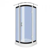 Kabiny prysznicowe - Novoterm Kerra Neptun 89x89 profil chrom szkło niebieskie + brodzik - miniaturka - grafika 1