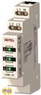 Zamel Czujnik zasilania 230V/400V 3xLED zielone TN typ: LKM-01-20 - Pozostałe detektory - miniaturka - grafika 2