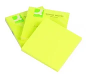 Notesy i bloczki - Q-CONNECT Bloczek samoprzylepny Brilliant 76x76mm żółty KF10514 - miniaturka - grafika 1