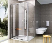 Kabiny prysznicowe - Ravak Pivot PDOP1-90-PPS-90 90x90 profil biały szkło transparentne 03G70100Z1/90G70100Z1 - miniaturka - grafika 1