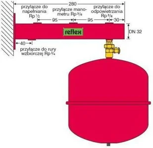 Reflex POLSKA Sp. z o.o Wspornik do mocowania naczyń z kilkoma przyłączami, przy - Akcesoria grzewcze - miniaturka - grafika 2
