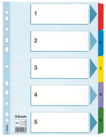 Esselte PRZEKłADKI KARTONOWE MYLAR A4 1-5 100160 - Przekładki do segregatorów - miniaturka - grafika 6