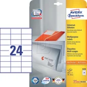 Etykiety samoprzylepne i bloki etykiet - Avery Zweckform Etykiety uniwersalne Zweckform trwałe 70 x 36mm 25 ark./op. 3490 - miniaturka - grafika 1
