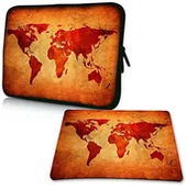 Podkładki pod mysz - Pedea Design pokrowiec na notebooka z ekranem o przekątnej do 15,6 cala (39,6 cm) z dołączoną podkładką pod mysz Design, motyw brown global map (brązowa mapa świata) SET019-66060426 - miniaturka - grafika 1