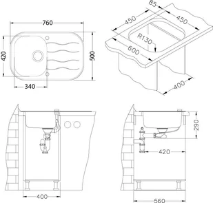 Alveus WAVE 20 BIAŁY 1102729 - Zlewozmywaki - miniaturka - grafika 2
