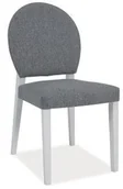 Fotele i krzesła biurowe - Signal Meble Krzesło drewniane, siedzisko materiałowe ALDO biały/szary - miniaturka - grafika 1