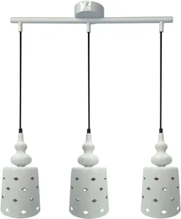 Candellux LAMPA wisząca HAMP 33-51943 metalowa OPRAWA listwa wzorki biała - Lampy sufitowe - miniaturka - grafika 4