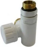 Zawory i kraniki - Schlosser Schlooser Zawór termostatyczny do grzałki lewy, biały, ze złączką na P - miniaturka - grafika 1