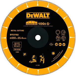 DEWALT Tarcza ścierna 355x25,4mm do przecinarek ściernicowych diamentowa DT3752 DT3752-QZ - Akcesoria do elektronarzędzi - miniaturka - grafika 2