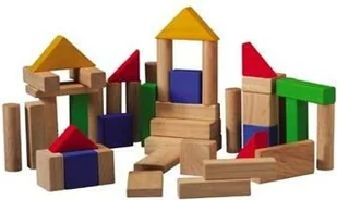Plan Toys Klocki drewniane kolorowe 5535 - Klocki - miniaturka - grafika 2