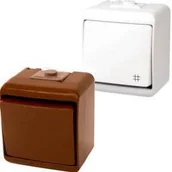 Wyłączniki światła i elektryczne - Karlik Łącznik krzyżowy 4WHE-6 brązowy - miniaturka - grafika 1