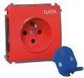 Kontakt Simon Kontakt_Simon Gniazdo wtyczkowe DATA z uziemieniem i kluczem uprawniającym (moduł) 16A. 250V. zaciski śrubowe czerwone BMGD1.01/22 - Gniazdka elektryczne - miniaturka - grafika 2