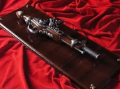 Repliki - broń - Hiszpania ORYGINALNY PISTOLET SKAŁKOWY PLUS DREWNIANE TABLO - miniaturka - grafika 1