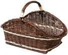 Akcesoria kominkowe - Kosz na drewno wiklinowy prosty - ciemny z jasnymi wstawkami - miniaturka - grafika 1