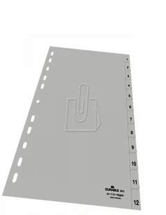 DURABLE Przekładki do segregatora 1-12 A4 szare 6512-10 - Przekładki do segregatorów - miniaturka - grafika 2