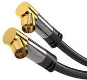 Kable - KabelDirekt PRO Series kabel antenowy, długość: 0,5 m, 75 Ohm, HDTV, kabel antenowy i wtyk typu Coax, złącze kątowe 90° 447 - miniaturka - grafika 1