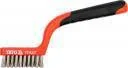 Materiały ścierne - Yato Szczotka druciana, drut nierdzewny, 3 rzędy, rękojeść plastikowa YT-6337 - miniaturka - grafika 1