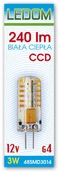 Żarówki LED - Ledom Żarówka LED 48 SMD3014 G4 12V 3W 244520 - miniaturka - grafika 1
