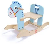 Samochody i pojazdy dla dzieci - Brimarex DREWNO Drewniany konik bujany Niebiesk 1572394 - miniaturka - grafika 1
