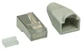 Kable - Unbekannt Wentronic Modular wtyczka RJ45 ekranowany z zabezpieczeniem przed zginaniem Szary 10 szt. 68746 (10x) - miniaturka - grafika 1