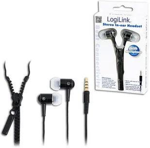 LogiLink Zipper czarne HS0021 - Słuchawki - miniaturka - grafika 2