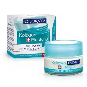 Soraya Kolagen+Elastyna Krem półtłusty  ochronny 50ml - Żele pod prysznic dla mężczyzn - miniaturka - grafika 4