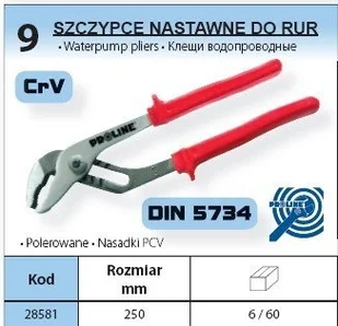 PROLINE PROLINE SZCZYPCE NASTAWNE DO RUR 250 MM, ŚR. RUR 2'' sb.68628581 - Kombinerki i obcęgi - miniaturka - grafika 4