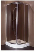 Kabiny prysznicowe - Askopol Galatea 80x80 profil chrom szkło grafitowe + brodzik - miniaturka - grafika 1
