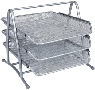 Q-CONNECT ZESTAW NA BIURKO METALOWY 3 SZUFLADKI SREBRNY KF00822 - Półki na dokumenty - miniaturka - grafika 4