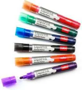 Nobo Markery liquid ink rozne 6 szt. - Markery do tablic - miniaturka - grafika 4
