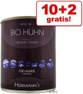 Mokra karma dla psów - Herrmanns 10 + 2 gratis! Bio-Menu 12 x 800 g Wołowina z kaszą gryczaną i owocami bezglutenowa) - miniaturka - grafika 1