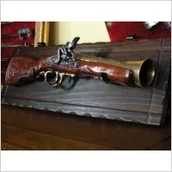 Repliki - broń - Hiszpania OKAZAŁY GARŁACZ NA DREWNIANEJ ZAWIESZCE - miniaturka - grafika 1