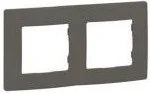 Wyłączniki światła i elektryczne - Legrand Niloe ramka Podwójna popielata 665032 - miniaturka - grafika 1