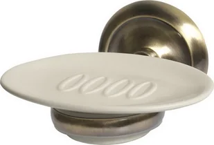 Bisk Deco Mydelniczka ceramiczna stary mosiądz - Mydelniczki i dozowniki mydła - miniaturka - grafika 2