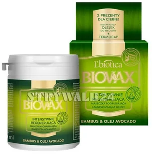 Lbiotica BIOVAX BAMBUS & OLEJ AVOCADO Intensywnie regenerująca maseczka 250 ml - Maseczki do twarzy - miniaturka - grafika 2