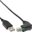 Kable USB - InLine Kabel USB USB-B1 m kątowy, Czarny 34510U - miniaturka - grafika 1
