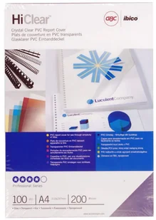 Ibico OKŁADKI PRZEZROCZYSTE A4 200mic 100szt ce012080e - Okładki do laminatorów i bindownic - miniaturka - grafika 2