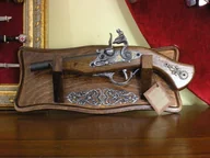 Repliki - broń - WŁOCHY WYJĄTKOWY PISTOLET SKAŁKOWY NA ZAWIESZCE - miniaturka - grafika 1