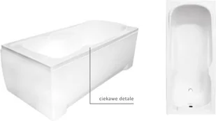 PMD Piramida Majka Nova 120x70 biała WAM-120-PK - Wanny - miniaturka - grafika 2