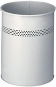 Kosze biurowe - Durable Kosz na śmieci okrągły metalowy 15l perforacja 30mm szary - miniaturka - grafika 1