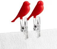 Akcesoria łazienkowe - Qualy Peg Sparrow klamerki, kolor czerwony, 2 szt QL10066-RD - miniaturka - grafika 1