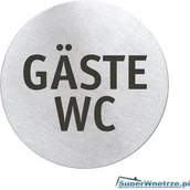 Stojaki i wieszaki na papier toaletowy - Blomus Szyld Gaste WC Signo okrągły 68152 - miniaturka - grafika 1