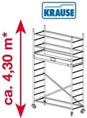 Rusztowania - Krause Rusztowanie jezdne, aluminiowe ProTec 4.30m robocza - miniaturka - grafika 1