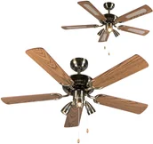 Wentylatory sufitowe - QAZQA Wentylator sufitowy brąz - Mistral 42 - miniaturka - grafika 1