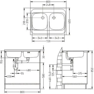Alveus CLASSIC 40 SPECIAL 80x60 stal SATYNA 1054358 - Zlewozmywaki Alveus CLASSIC 40 SPECIAL 80x60 stal SATYNA 1054358 - Zlewozmywaki - miniaturka - grafika 3