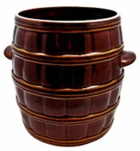 Perfect Home RĘKODZIEŁO Beczka, garnek z kamionki h-16.5 cm z pokrywką Rękodzieło 5906651045917 - Inne naczynia kuchenne - miniaturka - grafika 3