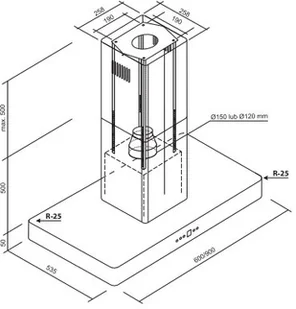 Toflesz OK-6 MAGNUM ISLAND 60 Czarny - Okapy kuchenne - miniaturka - grafika 2