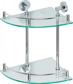 Półki łazienkowe - Sapho Półka szklana narożna podwójna 25x39x25 cm OMEGA E 104202142 - miniaturka - grafika 1
