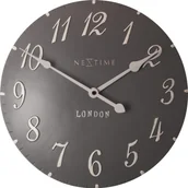 Zegary - Nextime Zegar ścienny London Arabic brązowoszary 3084gs - miniaturka - grafika 1